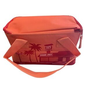 Orange/Peach Insulated Tote with Red Design